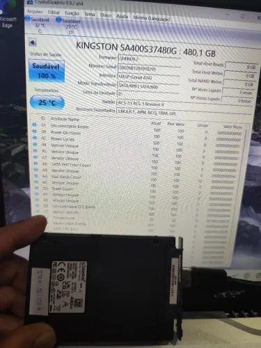 ssd 480gb Kingston sata a400 0h de uso. item :0212026