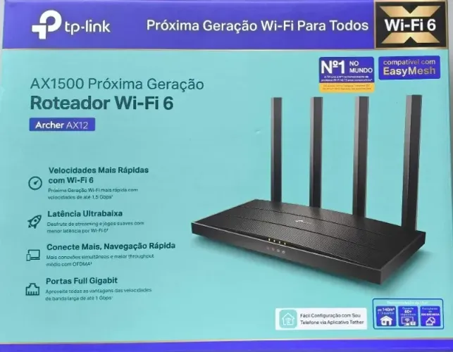 ROTEADOR TP-LINK ARCHER AX12 AX1500 DUAL BAND GIGABIT