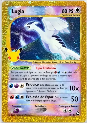Carta Pokémon Lugia - Edição Celebração 30 Anos - 149/147