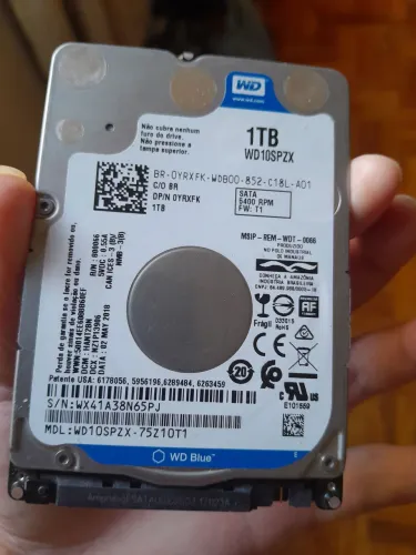 Hd de 1 tb de notebook funcionando perfeitamente 
