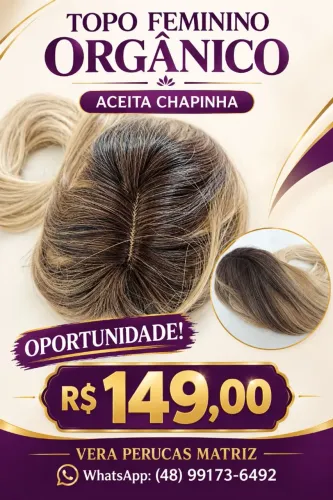 Topo feminino orgânico loiro ou escuro