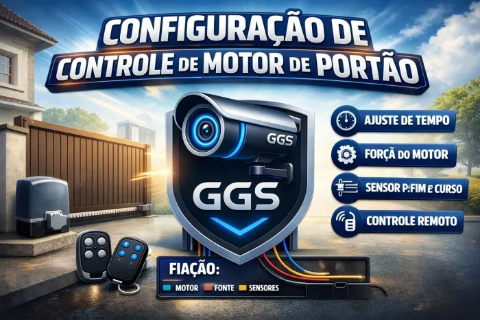 Configuração de controle para motor de portão 