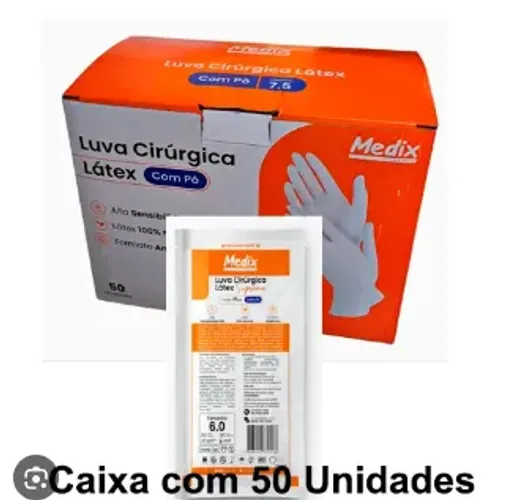 CX DE LUVA ESTERIL COM 50 PARES