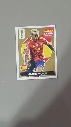 Figurinha Extra Sticker Gold Lamine Yamal Copa do Mundo FIFA 2026 Panini Rara
