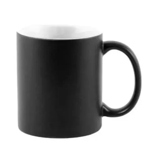 Caneca magica p/Sublimação preta fosca
