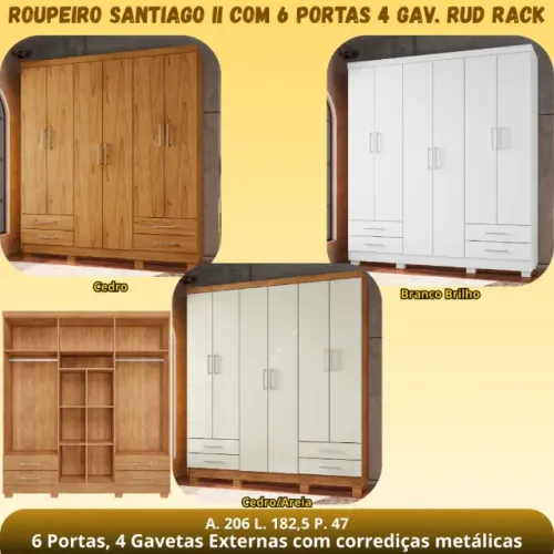 ROUPEIRO SANTIAGO II 6 PORTAS - RUD RACK