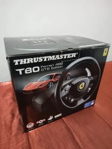 Thrustmaster Volante E Pedais T80 Ferrari 488 GTB Edition Ps4 e PC