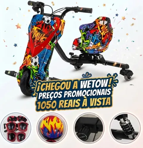 Triciclo elétrico drift 350w com amortecedor