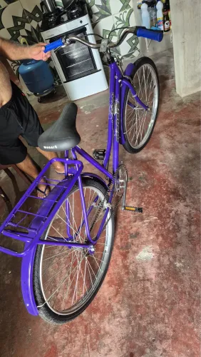 Bicicleta Passeio Monark Barra Circular FI Aro 26 Roxo Aco Carbona
