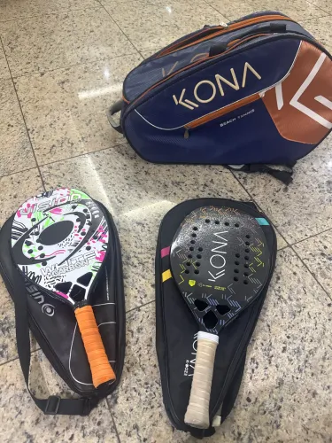 Beach tênis 2 raquetes Vision e Kona + bolsa conjunto completo