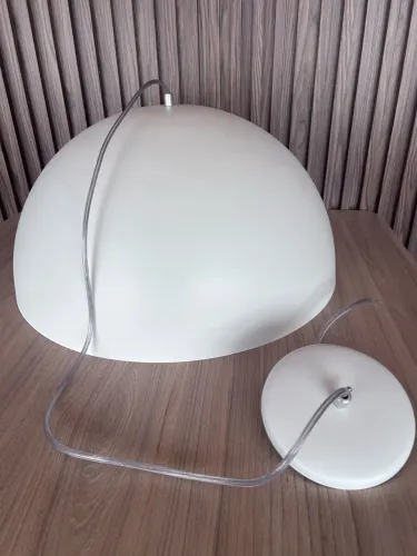 Vendo lustre pendente branco 50cm diâmetro 
