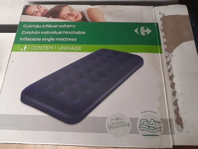 Colchão solteiro inflavel mais bomba para enchimento