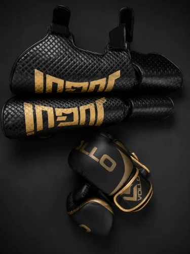 Luva Vollo 14oz + Caneleira JUGUI Full - Muay Thai / Kickboxing