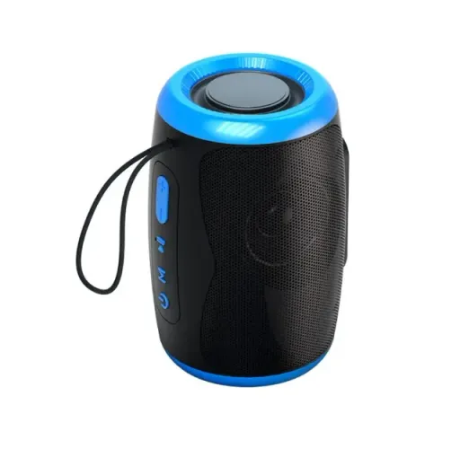 CAIXA DE SOM BLUETOOTH TSN-1 5.3 FM ESTÉREO,SD, USB, MODO AUX preta com vermelho