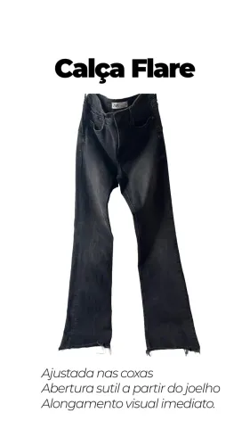 Calça Flare Preta Zara TAM 36 (EUR) veste 34/36 (BR)