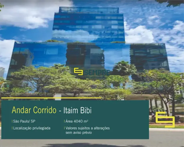 Andar corporativo semimobiliado para locação em São Paulo no Itaim Bibi - FL 4.440