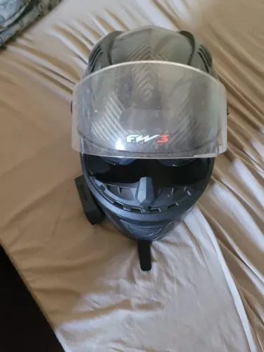 Capacete Fw3 Gt Racing Carbon Prata C/óculos