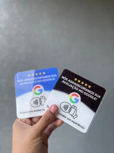 Plaquinha Google Avaliações NFC 10x10cm