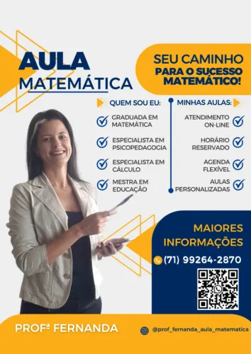 Aula particular, acompanhamento e reforço escolar de Matemática