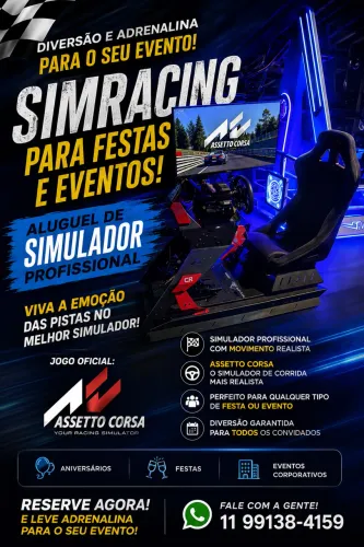 ? ALUGUEL DE SIMULADOR DE CORRIDA PARA FESTAS E EVENTOS! ?
