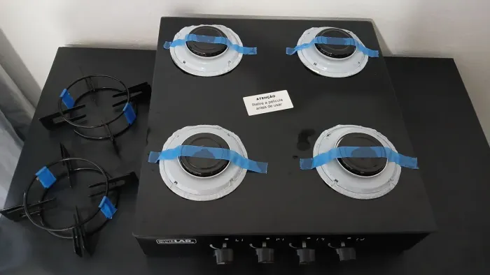Fogão Cooktop portátil tampo de vidro, 4 bocas
