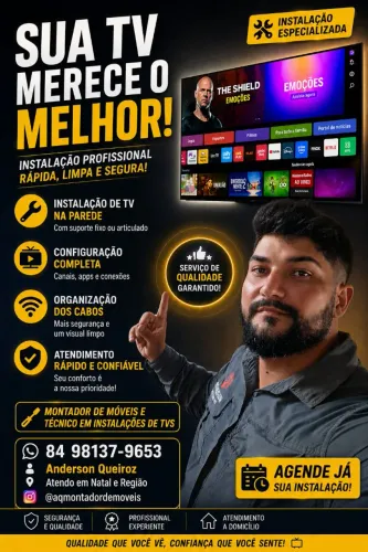 MONTADOR DE MÓVEIS - TÉCNICO EM INSTALAÇÕES DE TV`s - Assistência Técnica especializada o
