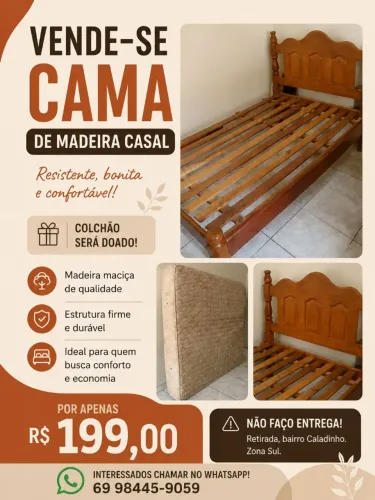 Cama de casal /madeira 
