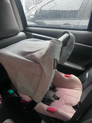 Carrinho + Bebê Conforto Cosco Travel System Rosa/Cinza