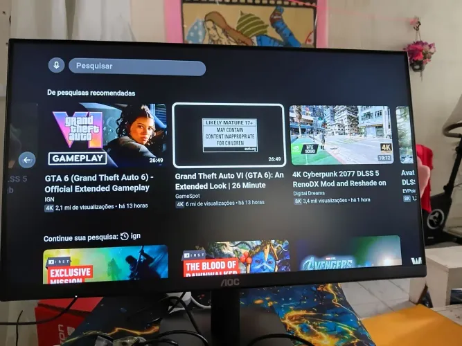 Monitor aoc 24 75hz VA funcionando perfeitamente