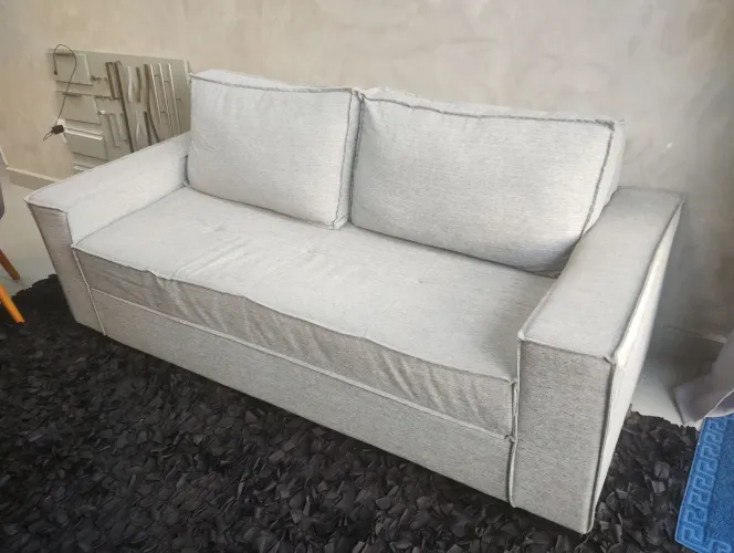 Sofá 2,0x90cm cinza claro 