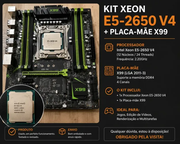 Kit Xeon E5-2650v4 + Placa mãe X99