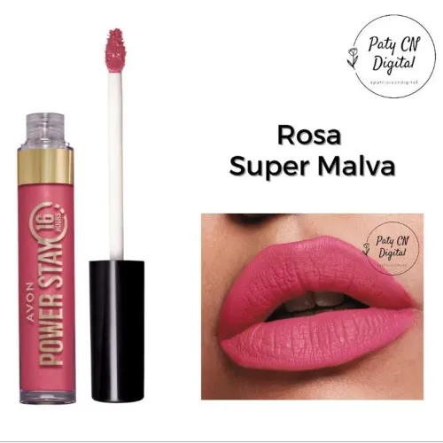 Batom Líquido Matte Avon POWER STAY 16HS " Rosa Super Malva " 