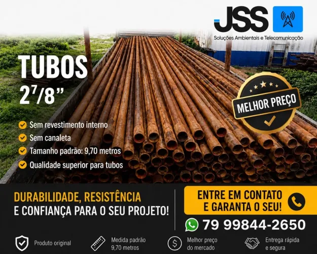 Tubos padrão Petrobras sem revestimento e sem canaleta 