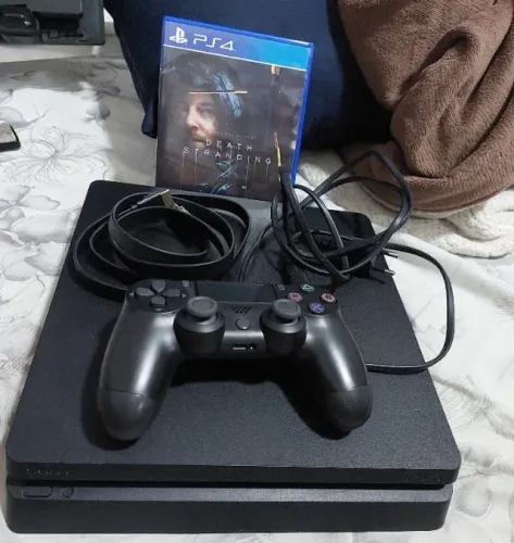 Playstation 4 Slim 500GB PS4 + Controle Pararelo + Cabos + Jogo - Zona Norte SP