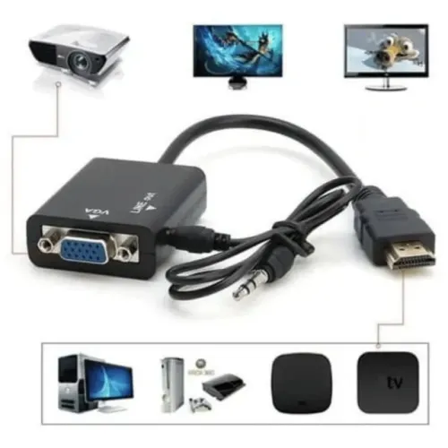 Conversor de HDMI para VGA com Saída de Áudio Aux