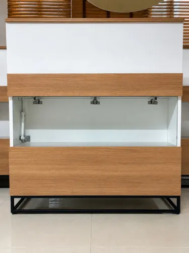 Monte sua Loja! Balcão Vitrine c/ Led, Gavetas Chaves, Lojas Comércio Geral MDF Base Ferro