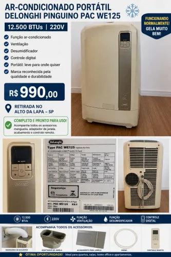 Ar-Condicionado Portátil DeLonghi Pinguino PAC WE125