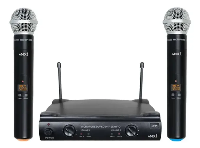 Microfones Sem Fio MXT UHF-302 Dinâmico Cardioide e Direcional