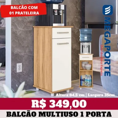 Balcão Multiuso Isis 1 Porta para Filtro (Novo) Entrega Grátis!