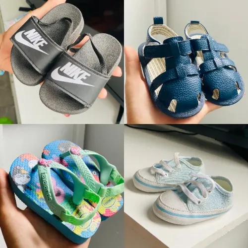 Sapatinho de bebê menino tam 17 RN 6 meses
