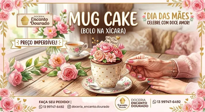 Bolo na xícara | Dia das Mães