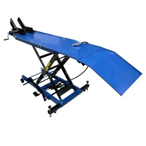 Elevador Rampa para Motos Hidropneumático 350kg em Aço com Rodas Bremen