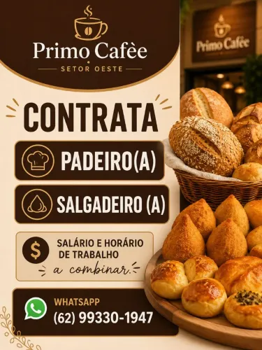 Contrata Padeiro(a) e Salgadeiro(a)