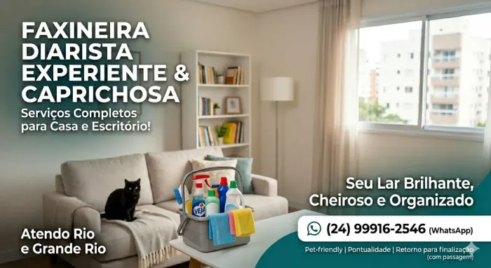 Faxineira Diarista - Diárias Disponíveis