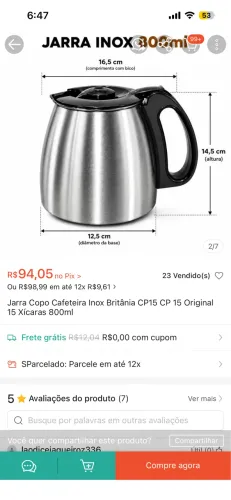 Jarra de cafeteira nova na embalagem