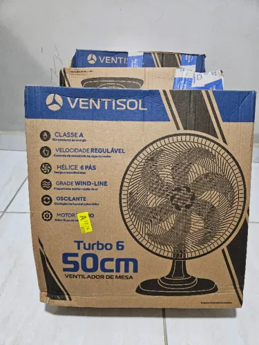 Ventilador de Mesa Ventisol 50cm Turbo 6 Pás - Novo Lacrado