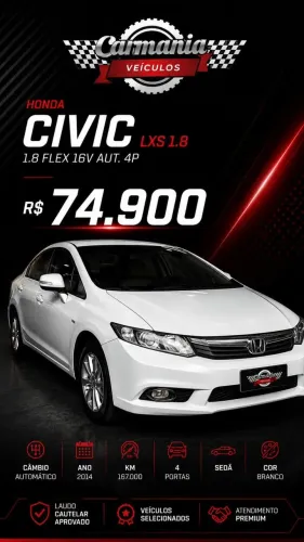 Honda Civic Sedan LXS 1.8/1.8 Flex 16V Aut. 4P 2014
