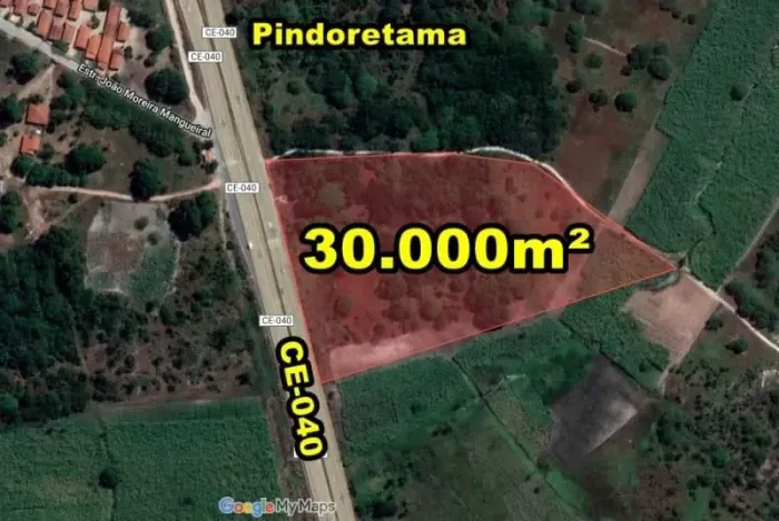 VERAS VENDE TERENO 3ha (30.000m²) NA CE-040 (ASFALTO) EM PINDORETAMA-CE
