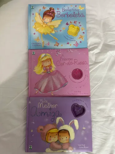 kit 3 livros infantis princesa cor-de-rosa/minha melhor amiga/a bailarina borboleta