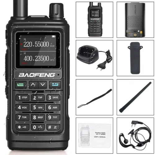 Rádio Comunicador HT Baofeng Dual Band VHF UHF UV17M escuta aviação AM Satélite Novo
